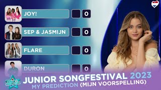 🇳🇱 Junior Songfestival 2023  MY PREDICTION  MIJN VOORSPELLING [upl. by Amerigo]