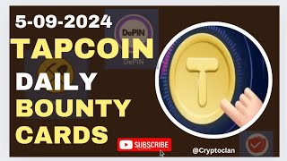 Tap Coin Daily Bounty 5 September  Tap Coin Daily Combo Today [upl. by Mellen]