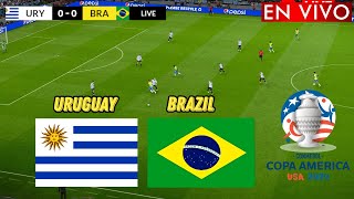 🔴EN VIVO URUGUAY vs BRAZIL  Copa América 2024  Partido en vivo ahora [upl. by Oribella]