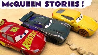 Cars 3 McQueen Racing Toy Racing Stories With Cruz Ramirez [upl. by Delmor]