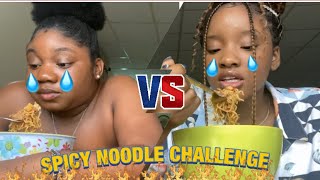 SPICY NOODLE CHALLENGE 🍜🍜I threw up🤢🤮 [upl. by Hakym]