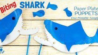 How To Make A Paper Plate Shark Puppet [upl. by Ifok]