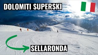 Dolomiti Superski  Sellaronda green start and finish in Canazei [upl. by Ashlee]