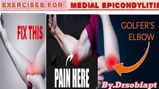 Golfer Elbow or medial epicondylitis Exercises💪 [upl. by Patt334]