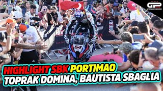 Highlights SBK Portimao GARA2 Toprak domina Bautista sbaglia ancora [upl. by Nomaid]