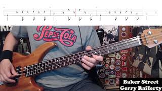 Baker Street by Gerry Rafferty  Bass Cover with Tabs PlayAlong [upl. by Idnas657]