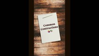 Common Contractions📚englishgrammarcontractionslearningshortsytshortsyoutubeshortstrending😎 [upl. by Isaac229]