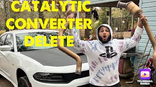 How to do a catalytic converter delete cat delete on Dodge Charger [upl. by Silisav]