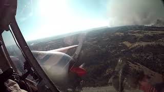 Lockheed P2V Neptune Airtanker 14 is seen making a fire retardant drop 2017 [upl. by Aliuqat]