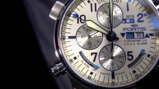 Fortis F43 Chronograph Alarm GMT COSC Dual Power Reserve 7032092 watch review [upl. by Tebzil]