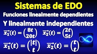 07 Funciones vectoriales linealmente dependientes y linealmente independientes Sistemas de EDO [upl. by Andrel]