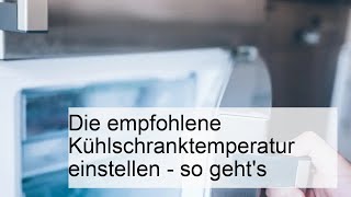 Die empfohlene Kühlschranktemperatur einstellen  so gehts [upl. by Labors]