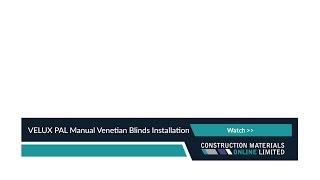 VELUX PAL Manual Venetian Blinds Installation Guide [upl. by Denten]