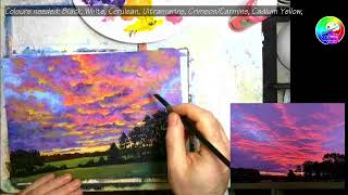 Stunning Candy Floss Clouds in Acrylics [upl. by Lledor]