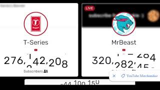 Will MrBeast Beat TSeries  Youtube Live Subscriber Counter [upl. by Aehsan]