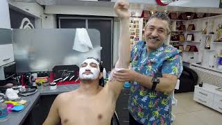 REAL BARBER SHOP EXPERIENCE RELAXING TURKISH BARBER MASSAGE AND SKIN CARE [upl. by Samoht571]