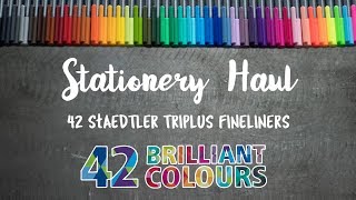 Stationery Haul  42 Pack Staedtler Triplus Fineliner Pens [upl. by Cad]