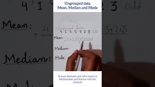 Find mean median mode of ungrouped data shorts class10maths statisticsclass10 [upl. by Aztin]