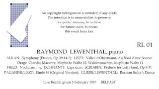 RAYMOND LEWENTHAL Recital 5 February 1967 BELFAST [upl. by Rese]