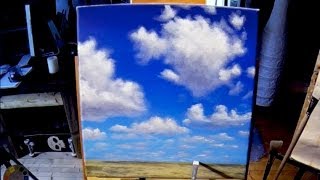 How to Paint Simple Clouds  Free Acrylic Painting Lesson In Real Time [upl. by Saree]