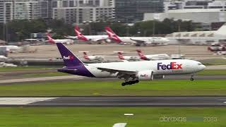 FedEx 777FS2 N867FD  Arrival at Sydney [upl. by Yaner]