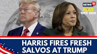 US Elections 2024 Latest News  Kamala Harris Launches Fresh Attack On Donald Trump  News18 [upl. by Ydurt446]