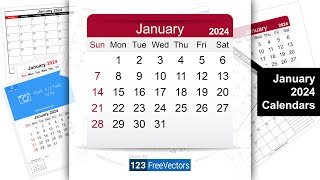 January 2024 Calendar  123FreeVectors [upl. by Dunaville]