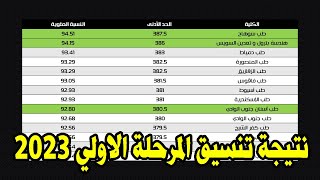 تنسيق كليات الطب والهندسة 2023  باقي كليات المرحلة الاولي  بالدرجات والنسبة المئوية [upl. by Ramberg]