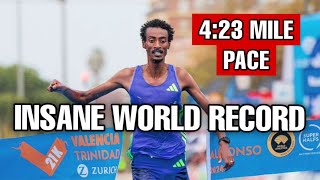 INSANE Half Marathon World Record  423 Mile Pace [upl. by Sussman645]