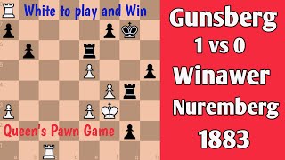 Gunsberg vs Winawer  Nuremberg 1883 chess [upl. by Peednas27]