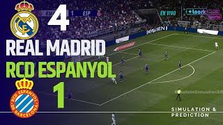 Real Madrid 41 RCD Espanyol  LaLiga 2425  SimulaciónRecreación eFootball [upl. by Evyn]