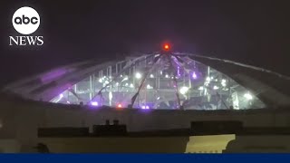 Part of Tropicana Field roof blown off during Hurricane Milton [upl. by Ruddy]