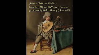 The Baroque Lute  J S Bach  Suite In G Minor BWV 995 Courante • performed by Walter Gerwig [upl. by Sirroned]