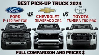 Which is better  2024 Ford f150 Raptor vs 2024 Chevy Silverado 1500 vs 2024 Toyota Tundra TRD PRO [upl. by Frissell]