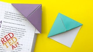 Easy Origami Bookmark Corner  How to make a Corner Bookmark DIY [upl. by Hawkins]