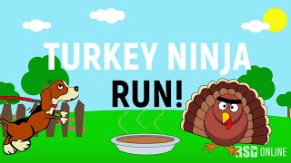 Turkey Ninja Run  Virtual Thanksgiving Workout Get Active Games [upl. by Darci]