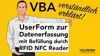 065 UserForm zur Datenerfassung mit Befüllung durch RFID NFC Reader VBA Makro Excel [upl. by Asyram]