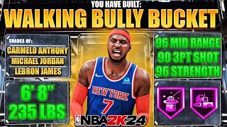 Carmelo Anthony quotWALKING BULLY BUCKETquot Build with 96 MID RANGE  96 STRENGTH is BROKEN in NBA 2K24 [upl. by Zenas]