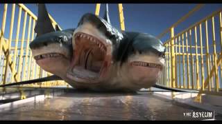 720pHD 3 Headed Shark Attack VFX By Steve Clarke amp Paul Knott [upl. by Eedissac]