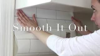 DIY White Subway Tile Temporary Backsplash [upl. by Drofwarc800]