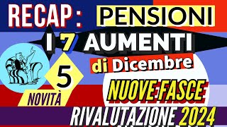 RECAP📌 PENSIONI 👉 5 NOVITÀ 2024 i 7 AUMENTI di DICEMBRE RIVALUTAZIONE 2024 CEDOLINO TREDICESIME [upl. by Goody]