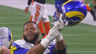 Aaron Donald Game WINNING Sack for Superbowl LVI Win [upl. by Nitza]