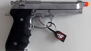 Pistola Airsoft GBB Tokyo Marui M92FS Chrome Stainless Pistol 6mm cromada [upl. by Materse]