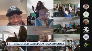 5th Grader dedicates poem to Aaron Jones [upl. by Belita765]