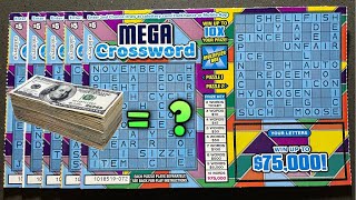 MEGA CROSSWORD SCRATCH OFF TICKETS💰75K TOP PRIZE [upl. by Leahplar]