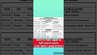 Half yearly exam program class 10  2024 sa1 exam timetableshortsfeed exam [upl. by Lleynad]