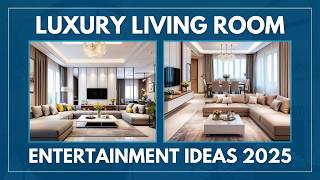 Luxury Living Room Entertainment Ideas 2025  Chic Media Wall Design  Comfortable Seating Trends [upl. by Aneehc]