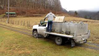 Stocking the trout pond at Canaan Trout Ranch [upl. by Anauqahs]