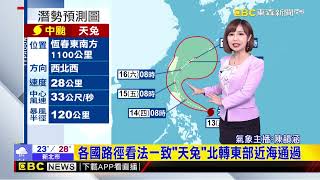 中颱「天兔」恐穿過蘭嶼 周五六風雨最猛烈newsebc [upl. by Ainotal]