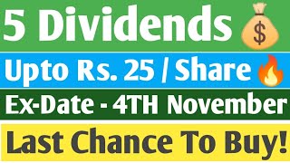 5 Dividends  Ex  Date  4TH November  Latest November Dividends  Best November Dividend Analysis [upl. by Oderfla]